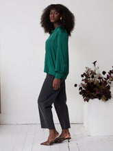 Load image into Gallery viewer, Freya Green Relaxed Satin Shirt by Fika - Bare Fashion
