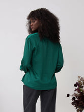 Load image into Gallery viewer, Freya Green Relaxed Satin Shirt by Fika - Bare Fashion
