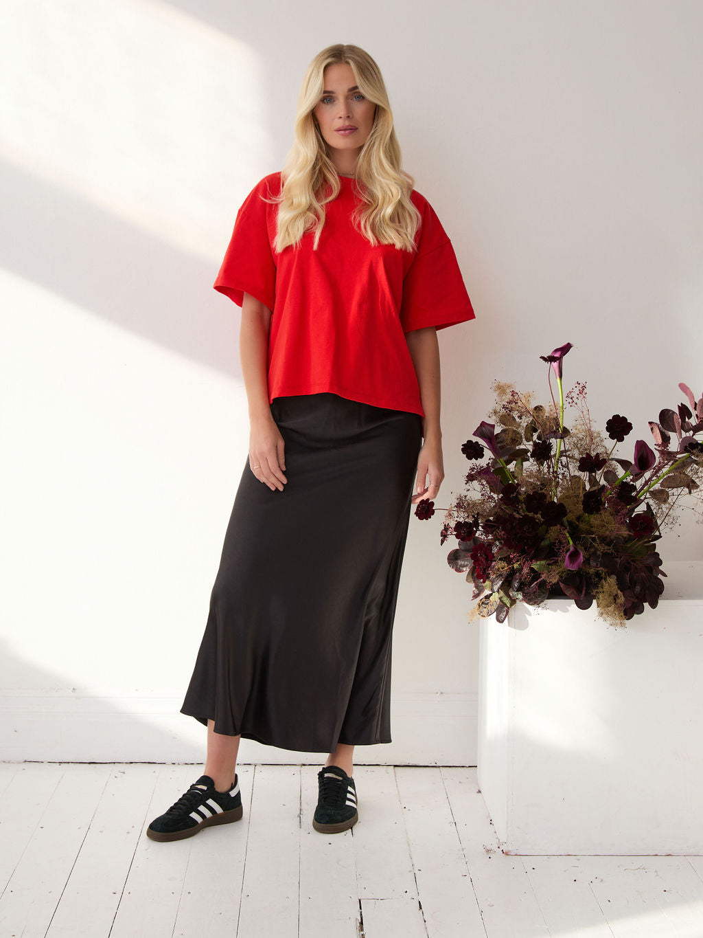 Angel Black Satin Skirt by Fika - Bare Fashion