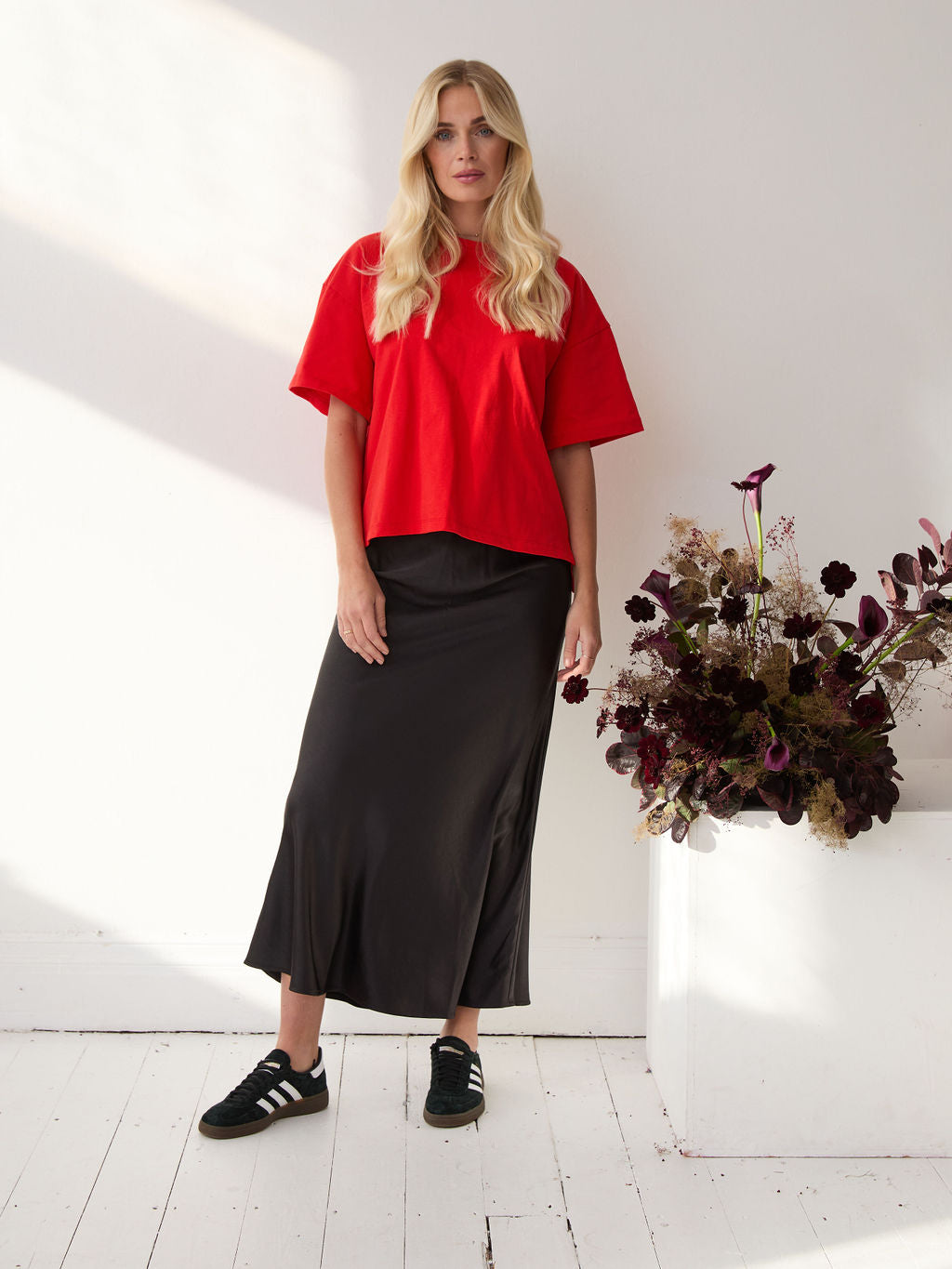 Angel Black Satin Skirt by Fika - Bare Fashion