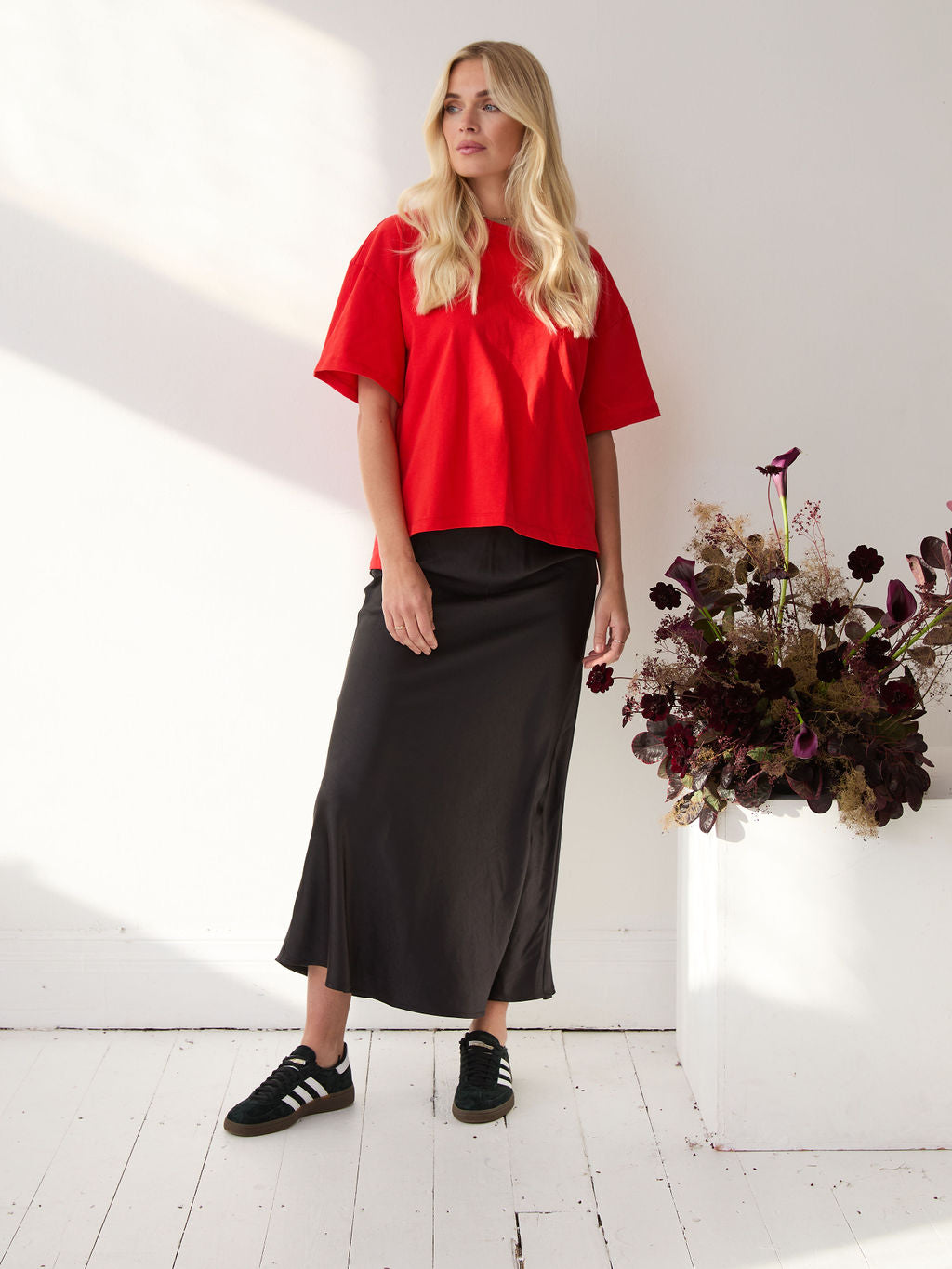 Angel Black Satin Skirt by Fika - Bare Fashion