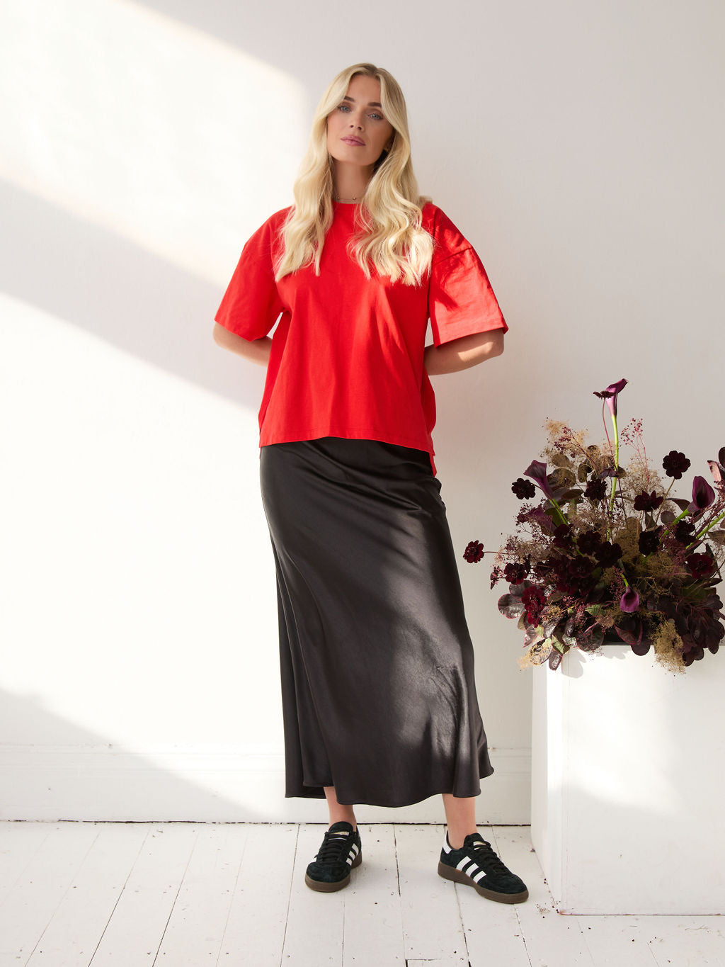 Angel Black Satin Skirt by Fika - Bare Fashion