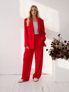 Haley Premium Red Blazer by Fika - Bare Fashion