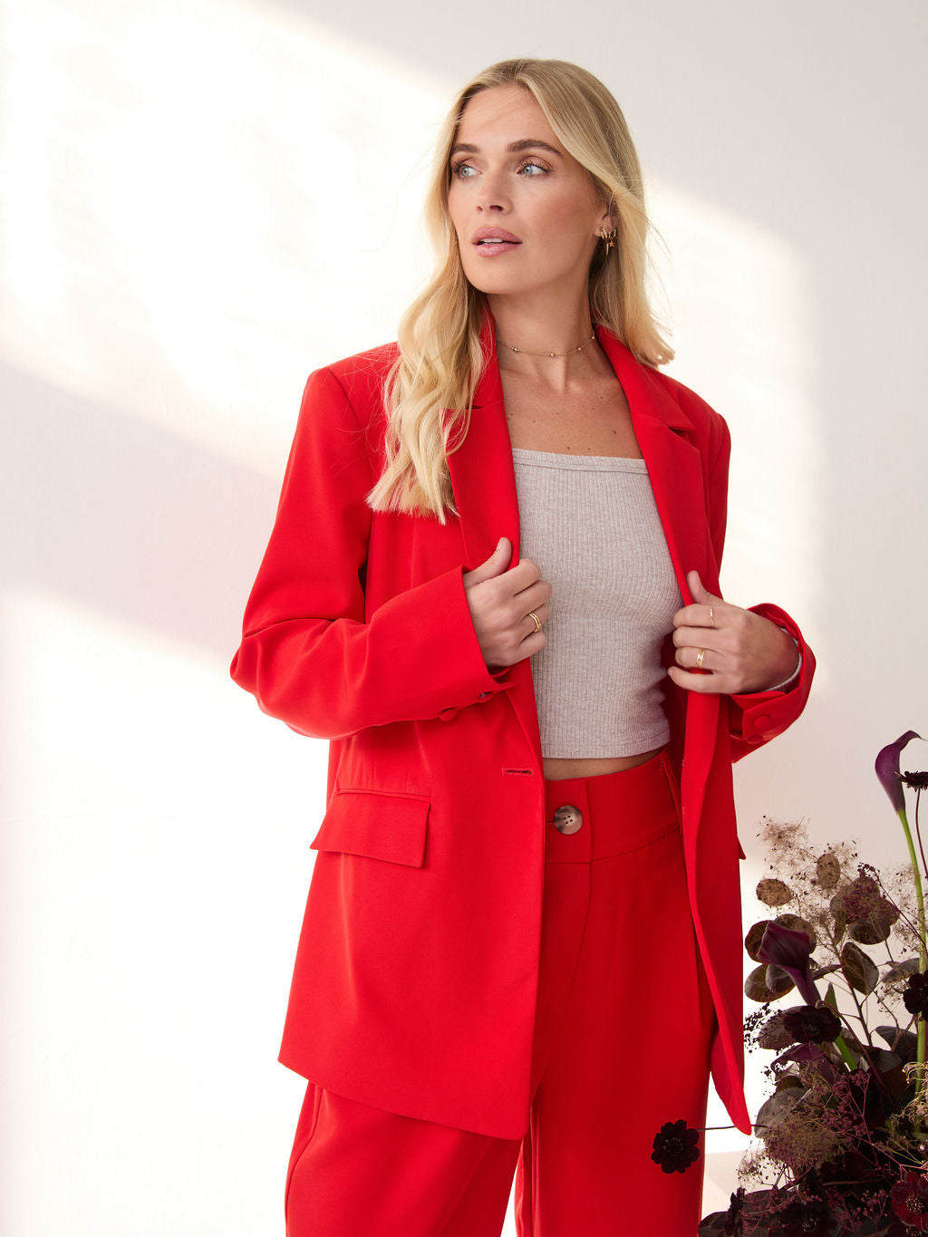 Haley Premium Red Blazer