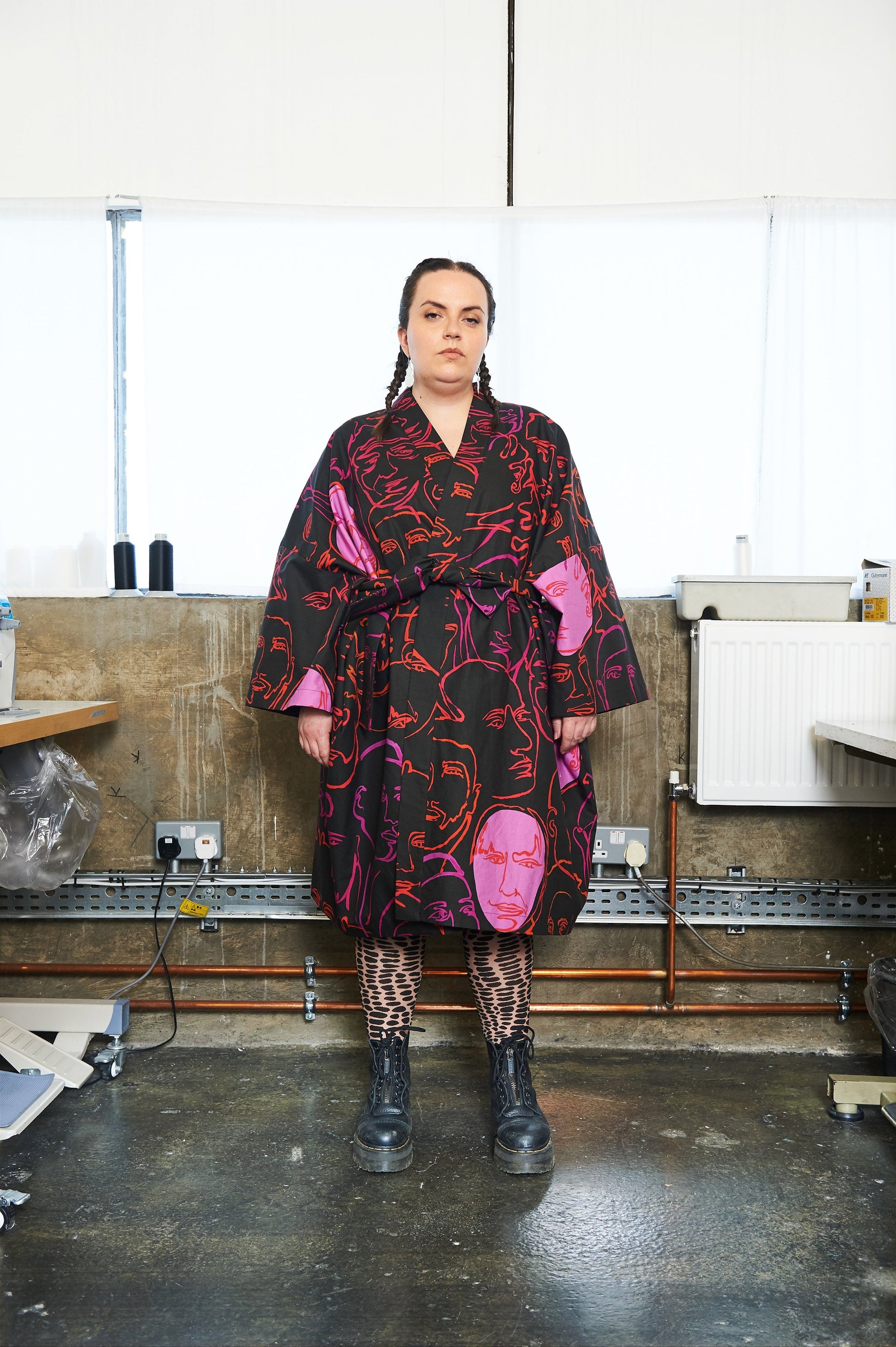 Magenta Robe in Organic Cotton / Hemp - SAMPLE by Gungho London - Bare Fashion