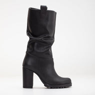 Anais - Black Slouch Platform Boots by Prologue Shoes - Bare Fashion