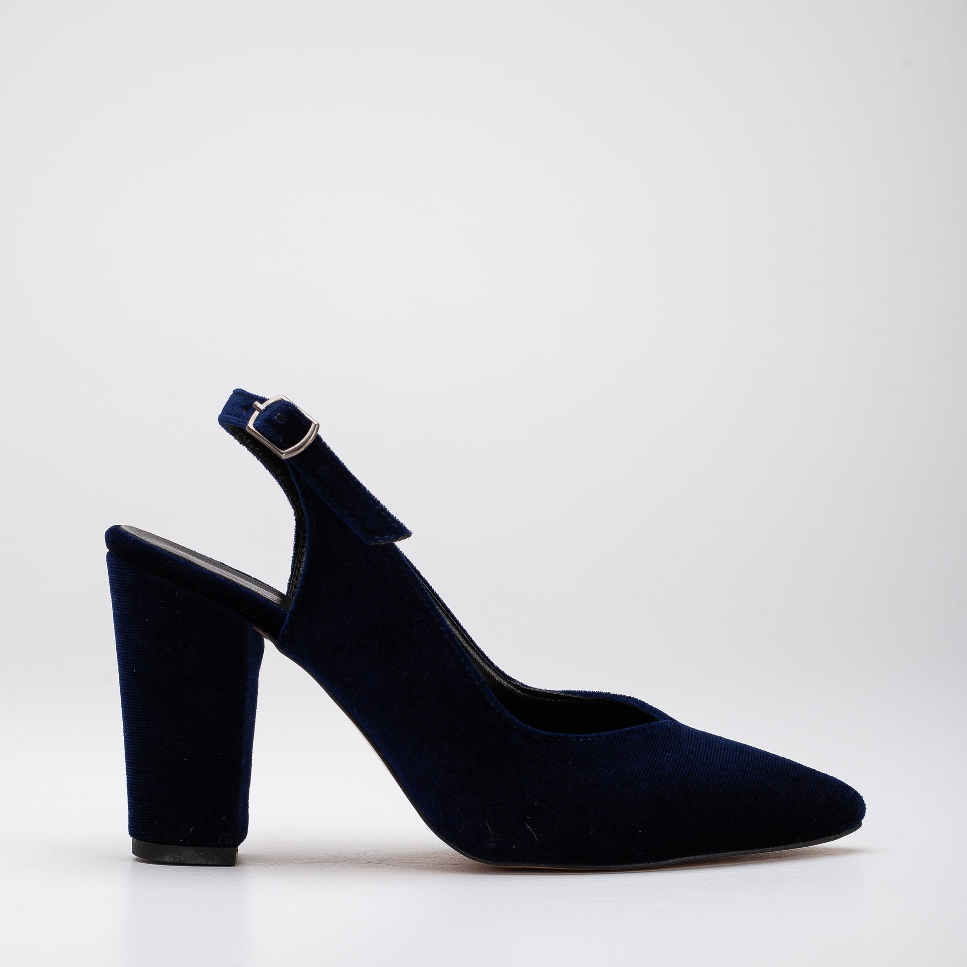Emma- Blue Velvet Slingback by Prologue Shoes - Bare Fashion