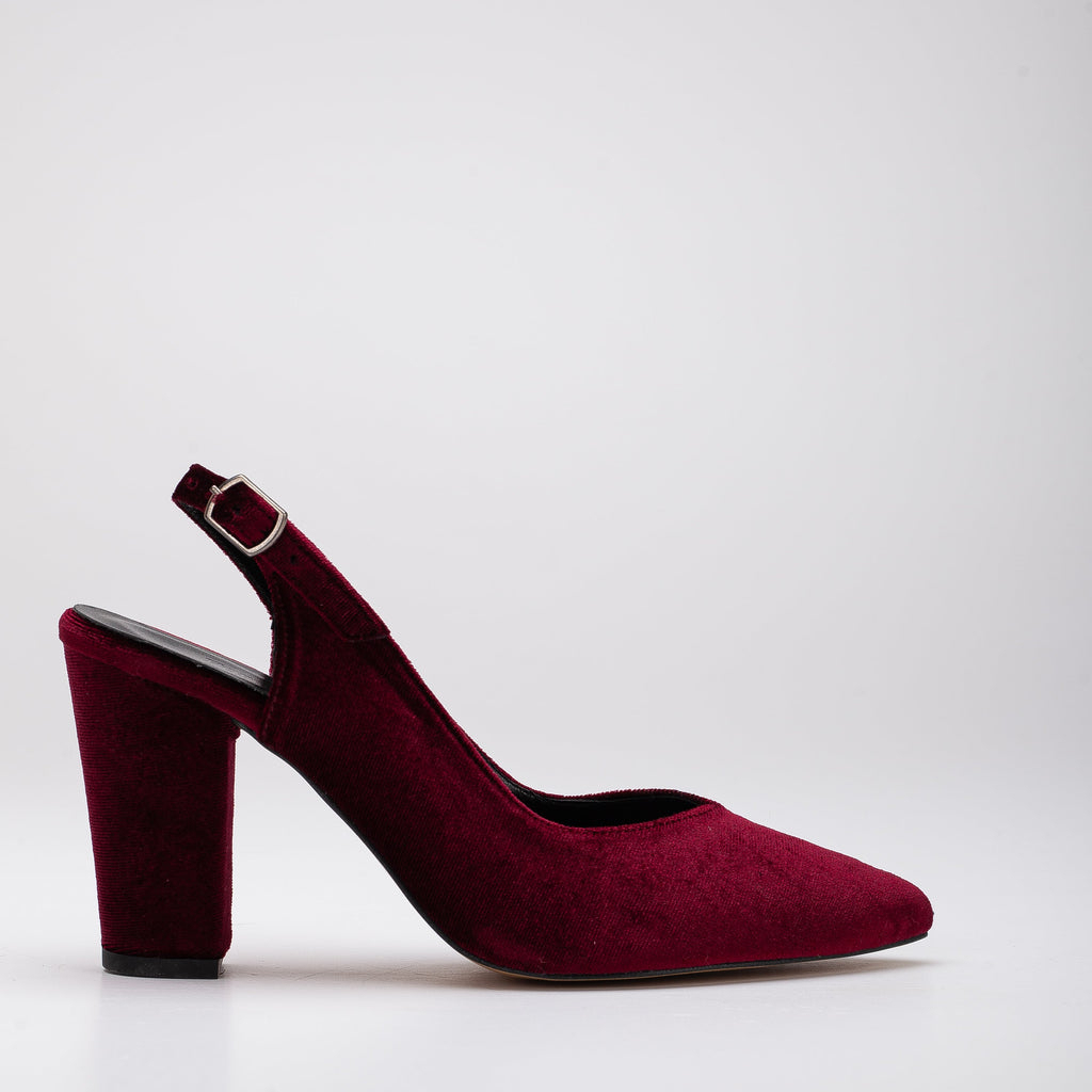 Emma- Burgundy Slingback Shoes by Prologue Shoes - Bare Fashion