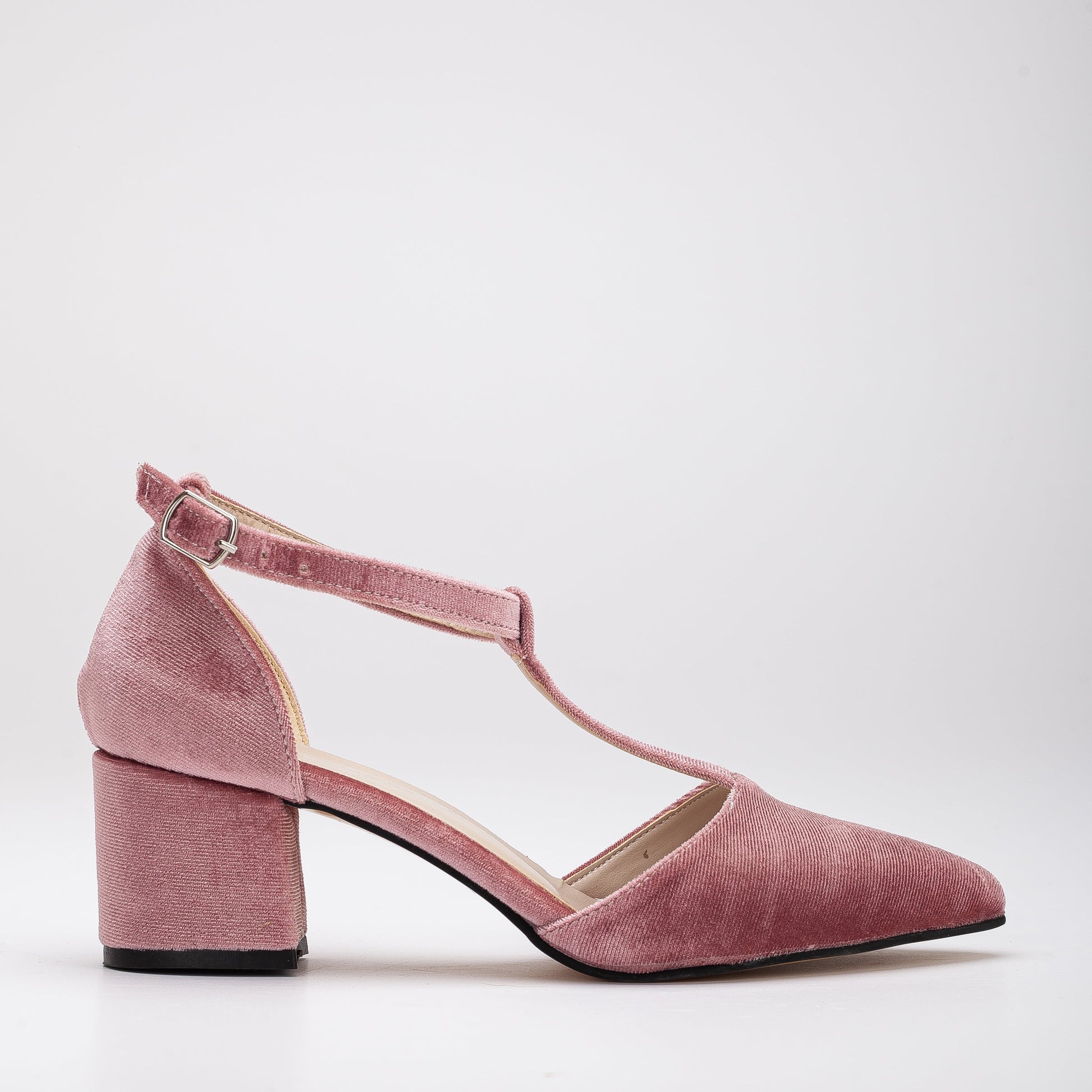 Anicette - Rose Velvet Heels by Prologue Shoes - Bare Fashion