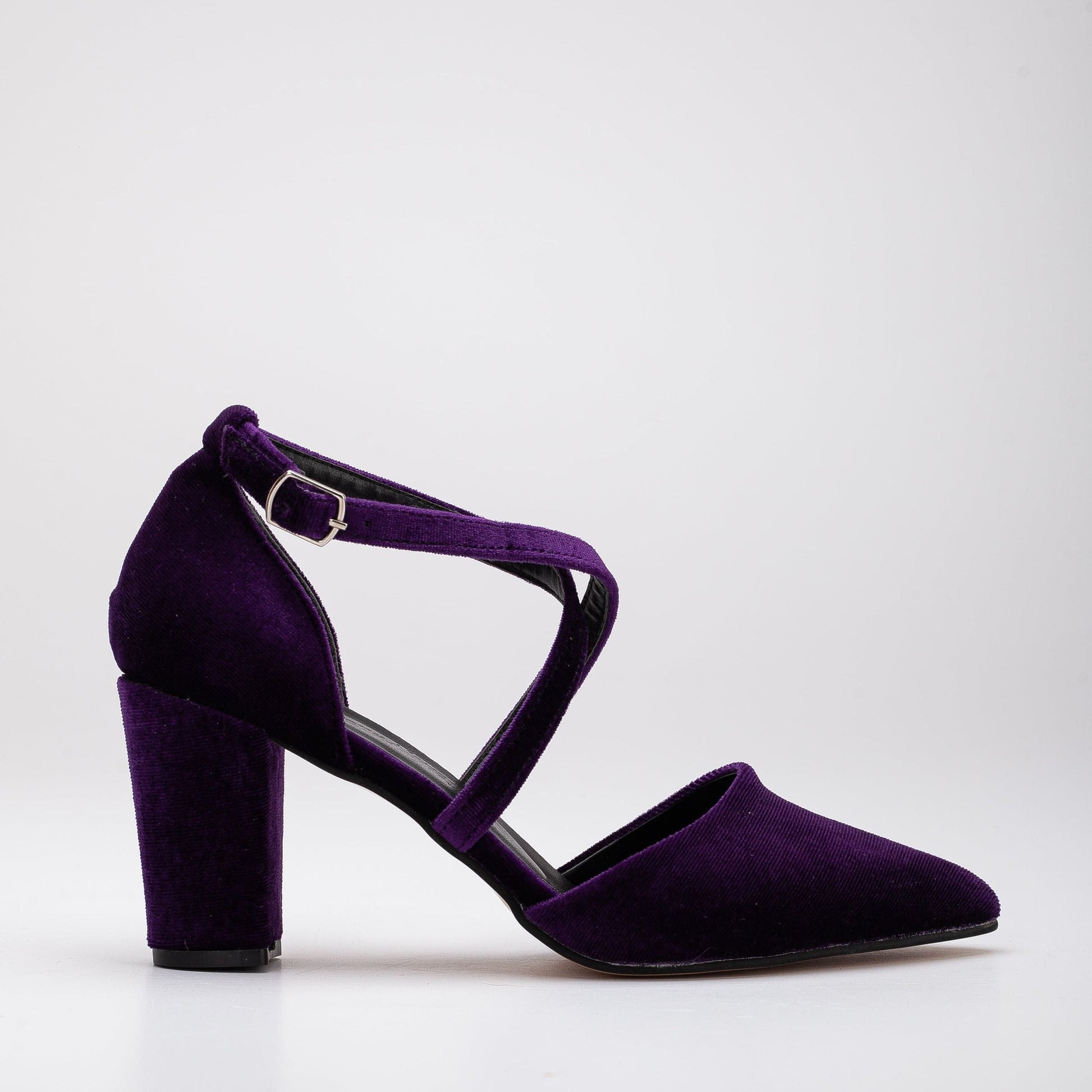 Sina - Purple Velvet Shoes by Prologue Shoes - Bare Fashion