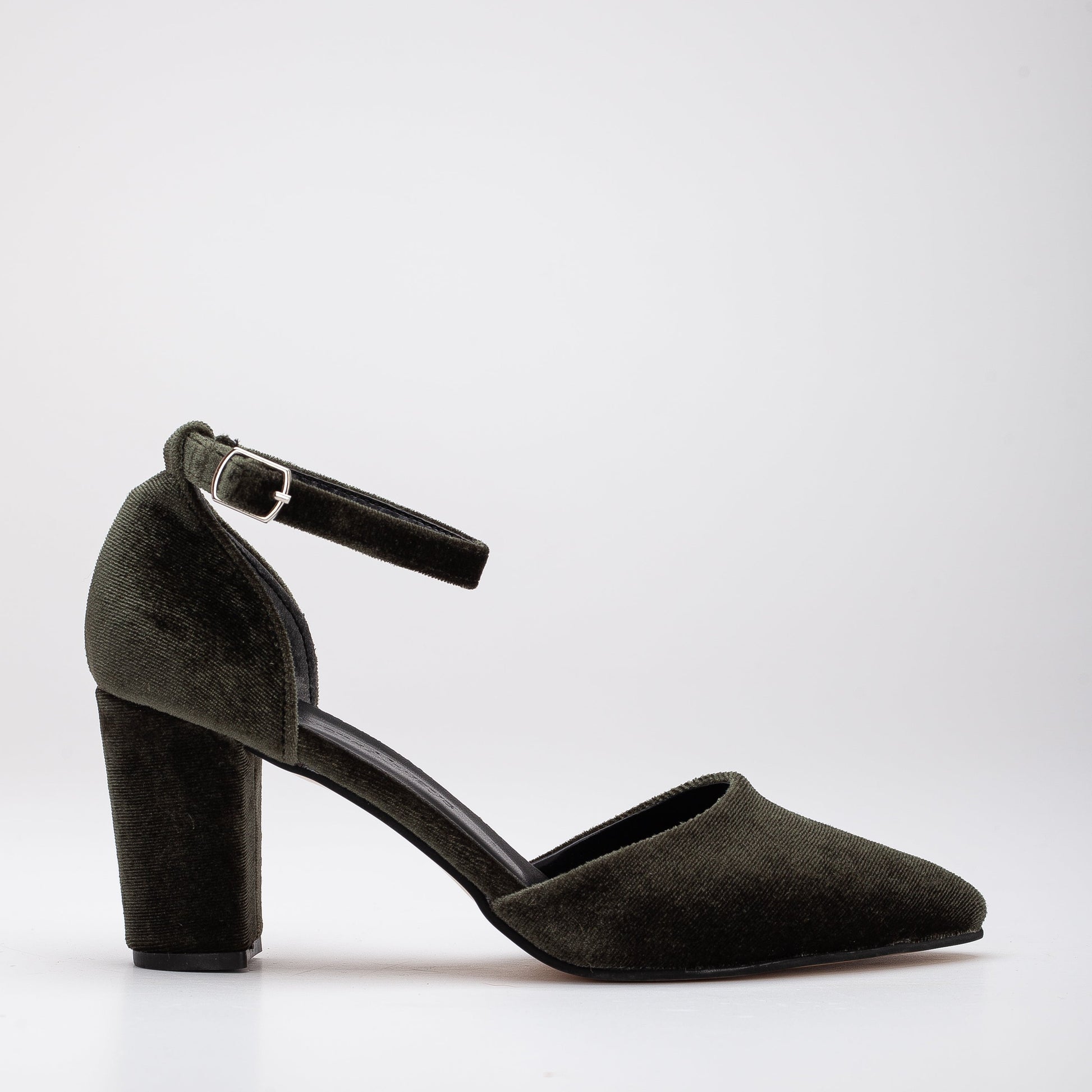Gisele - Olive Green Velvet Shoes by Prologue Shoes - Bare Fashion