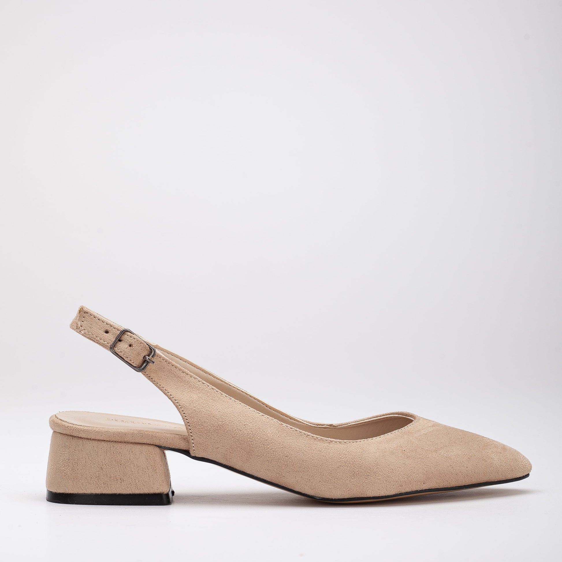Emma - Beige Suede Slingback Shoes by Prologue Shoes - Bare Fashion