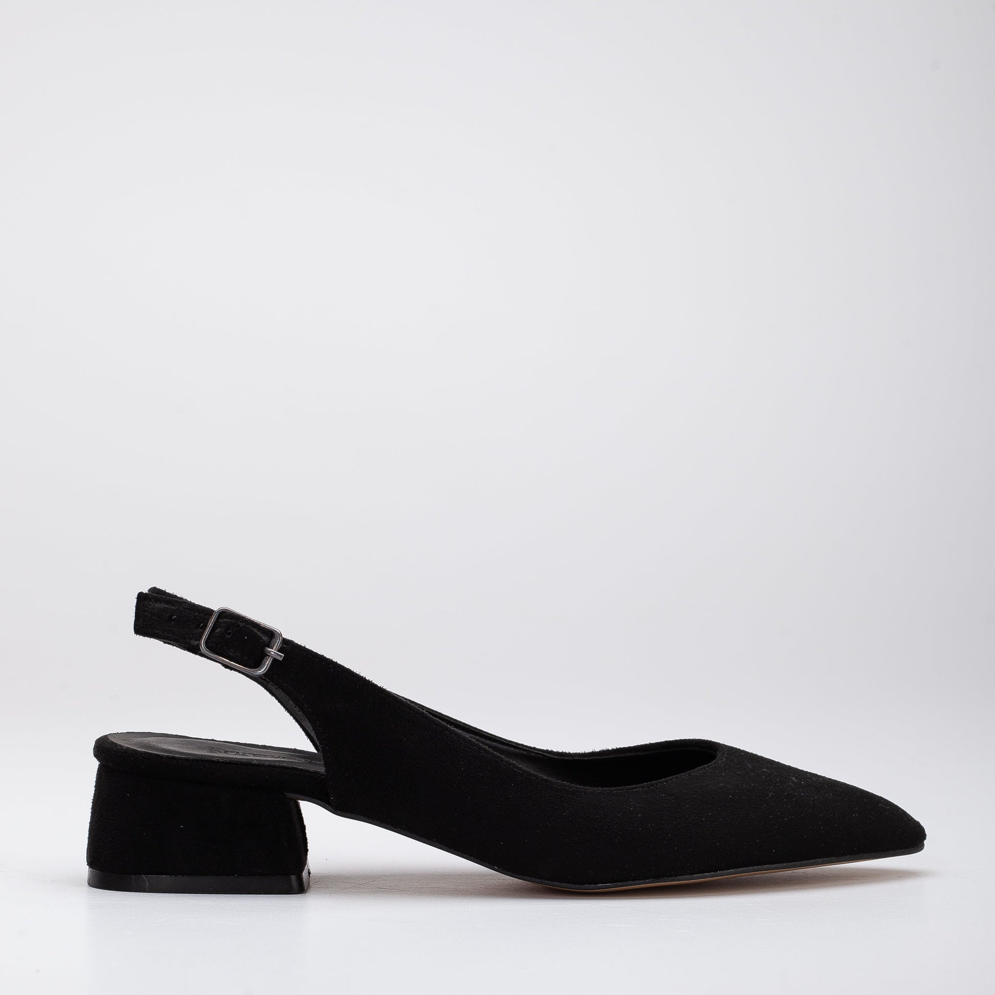 Emma - Black Suede Slingback Shoes by Prologue Shoes - Bare Fashion