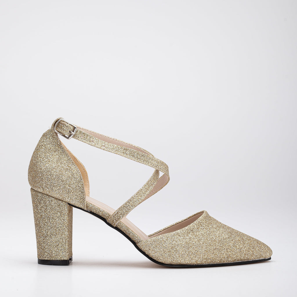 Sina - Gold Wedding Heels by Prologue Shoes - Bare Fashion