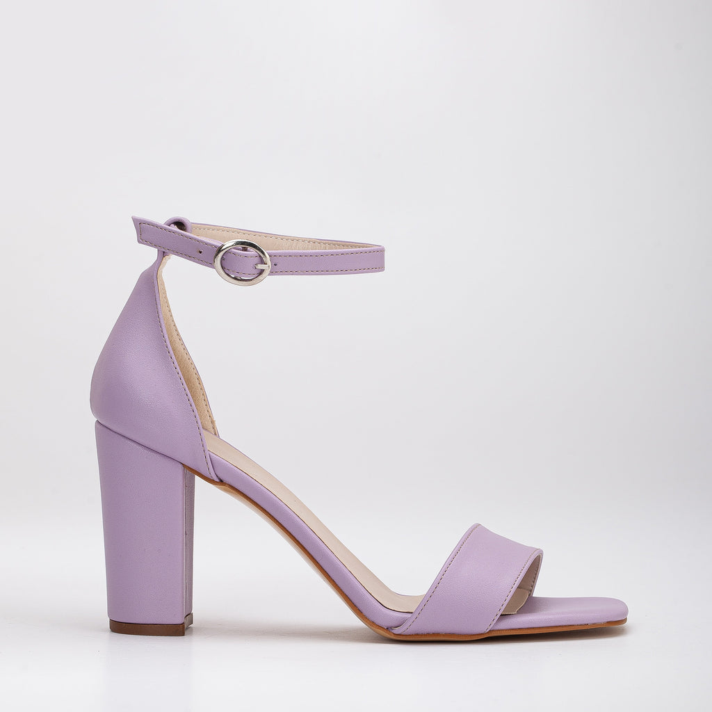 Jess - Lavender Open Toe Block Heels by Prologue Shoes - Bare Fashion