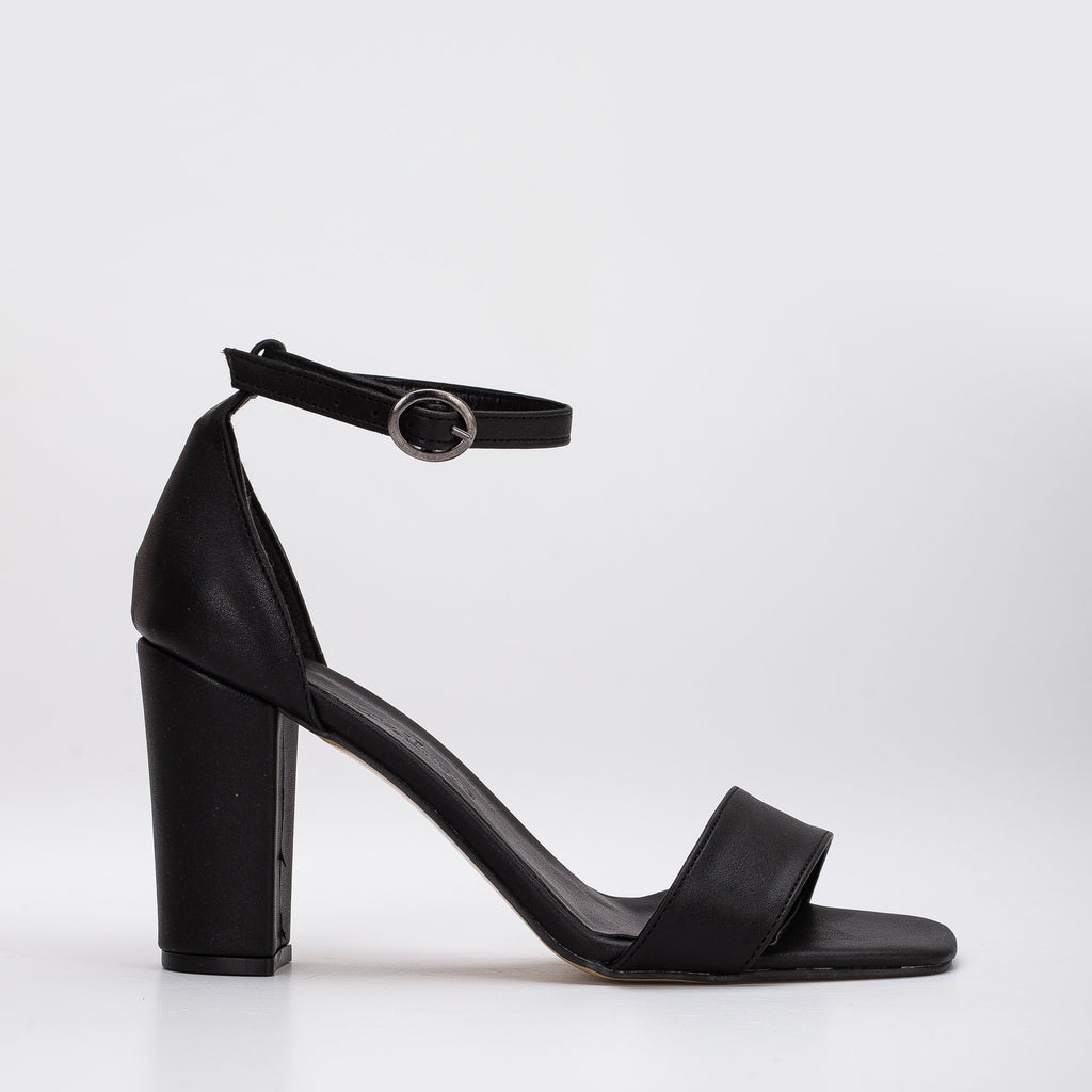 Jess - Black Open Toe Block Heels by Prologue Shoes - Bare Fashion