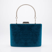 Load image into Gallery viewer, Alba - Teal Blue Velvet Clutch by Prologue Shoes - Bare Fashion
