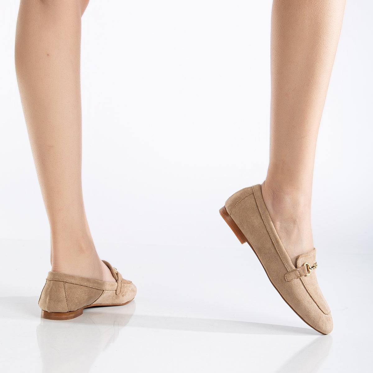 Olly - Dark Beige Suede Horsebit Loafers by Prologue Shoes - Bare Fashion