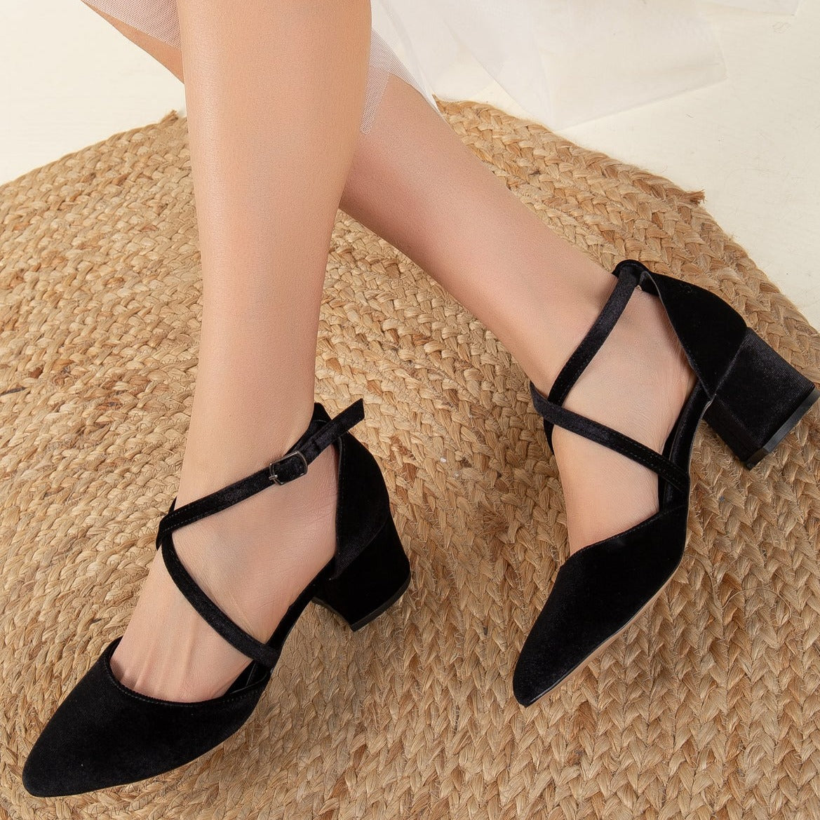 Dolly - Black Velvet Heels by Prologue Shoes - Bare Fashion
