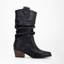 Load image into Gallery viewer, Bonnie - Black Slouch Western Boots by Prologue Shoes - Bare Fashion
