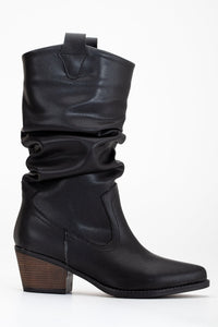 Bonnie - Black Slouch Western Boots by Prologue Shoes - Bare Fashion