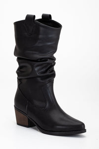 Bonnie - Black Slouch Western Boots by Prologue Shoes - Bare Fashion