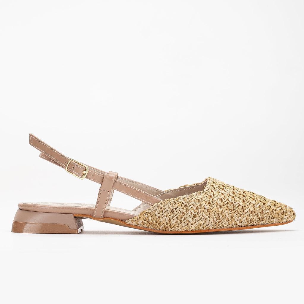 Riley - Beige Woven Slingback Flats by Prologue Shoes - Bare Fashion