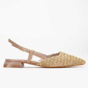Riley - Beige Woven Slingback Flats by Prologue Shoes - Bare Fashion