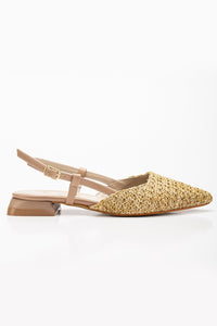Riley - Beige Woven Slingback Flats by Prologue Shoes - Bare Fashion