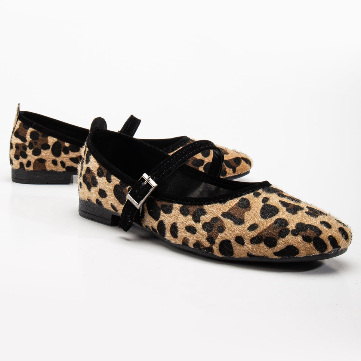 Emilie - Leopard Suede Mary Jane Flats by Prologue Shoes - Bare Fashion