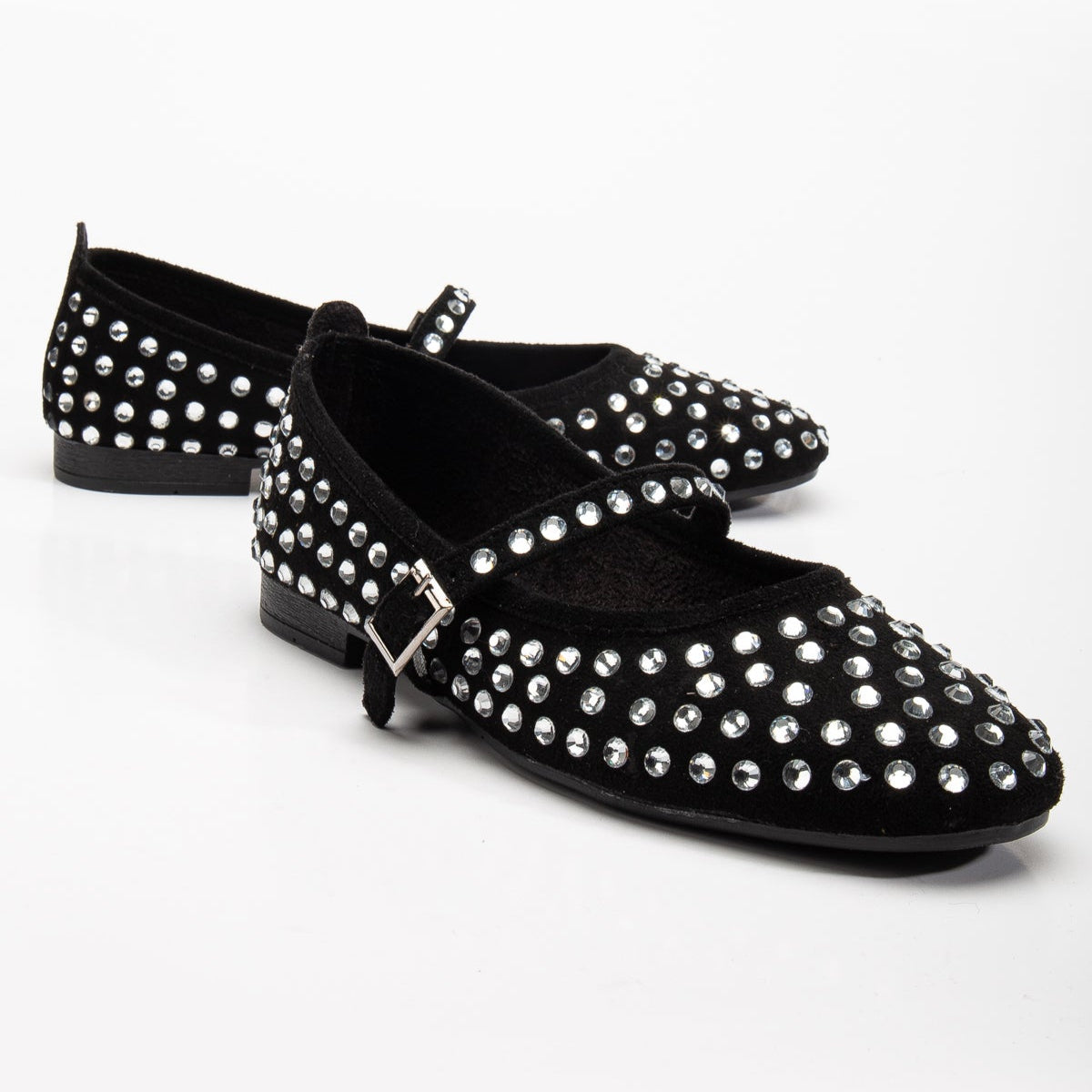 Emilie - Studded Crystal Mary Jane Flats by Prologue Shoes - Bare Fashion