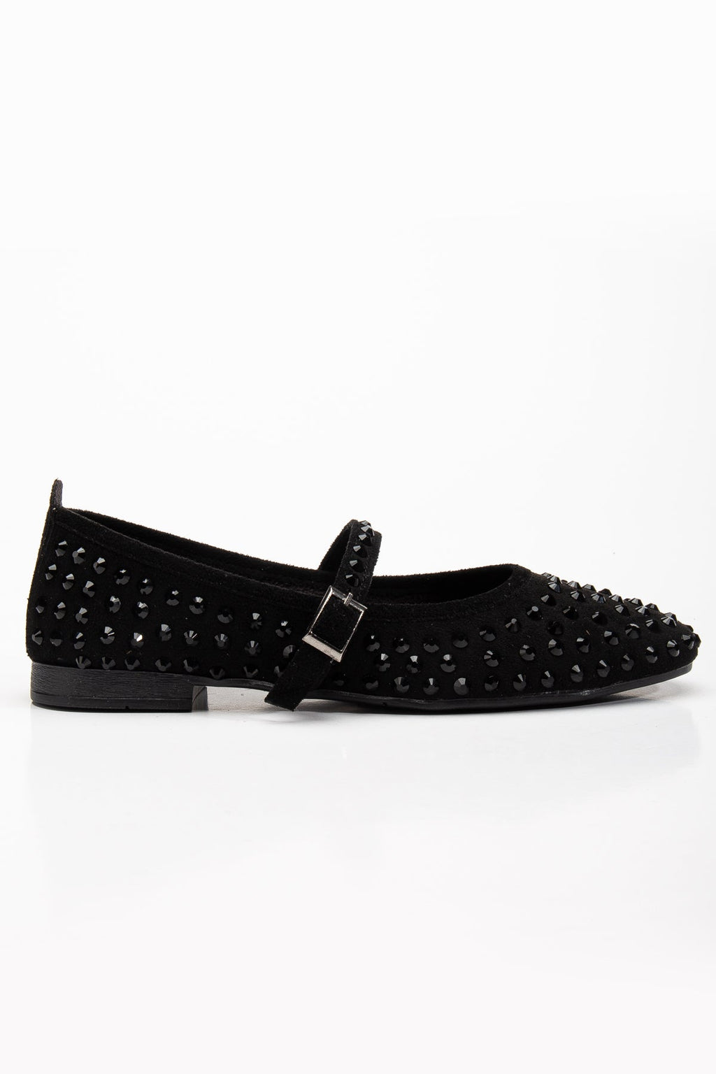 Emilie - Black Studded Crystal Mary Jane Flats by Prologue Shoes - Bare Fashion
