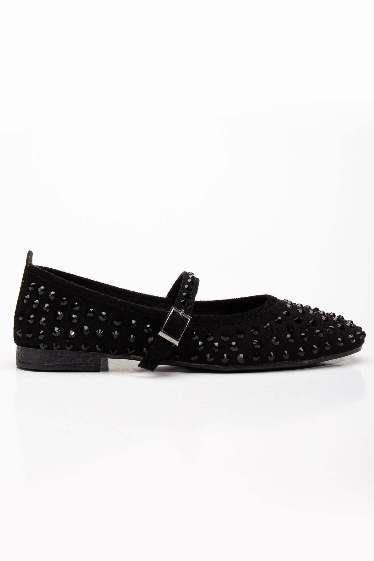 Emilie - Black Studded Crystal Mary Jane Flats by Prologue Shoes - Bare Fashion