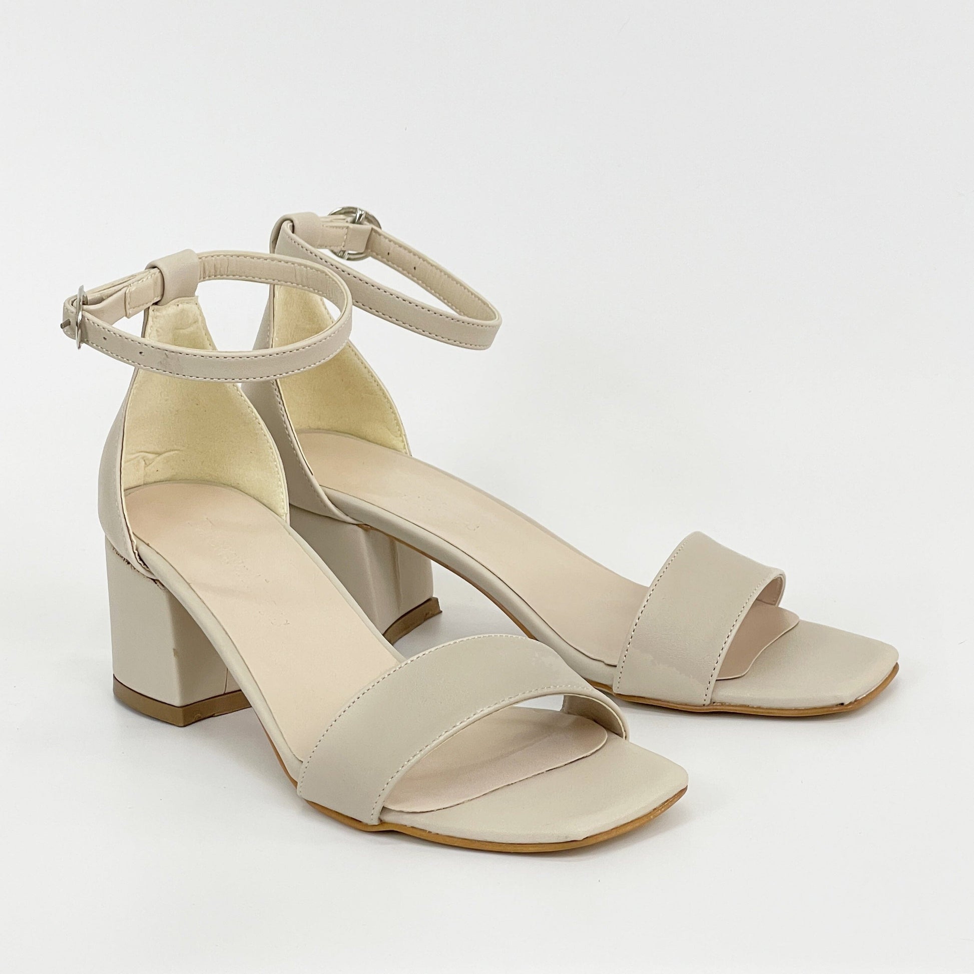 Iva - Beige Low Heels by Prologue Shoes - Bare Fashion