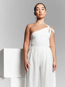 Ivory Pleated Wide Leg Trouser by InFlair - Bare Fashion