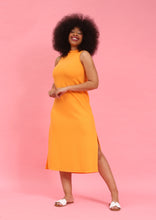 Load image into Gallery viewer, Orange Textured Knit Midi Dress by Fika - Bare Fashion
