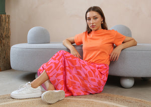 Orange Relaxed T-Shirt by Fika - Bare Fashion