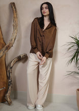 Load image into Gallery viewer, Chocolate Satin Shirt by Fika - Bare Fashion
