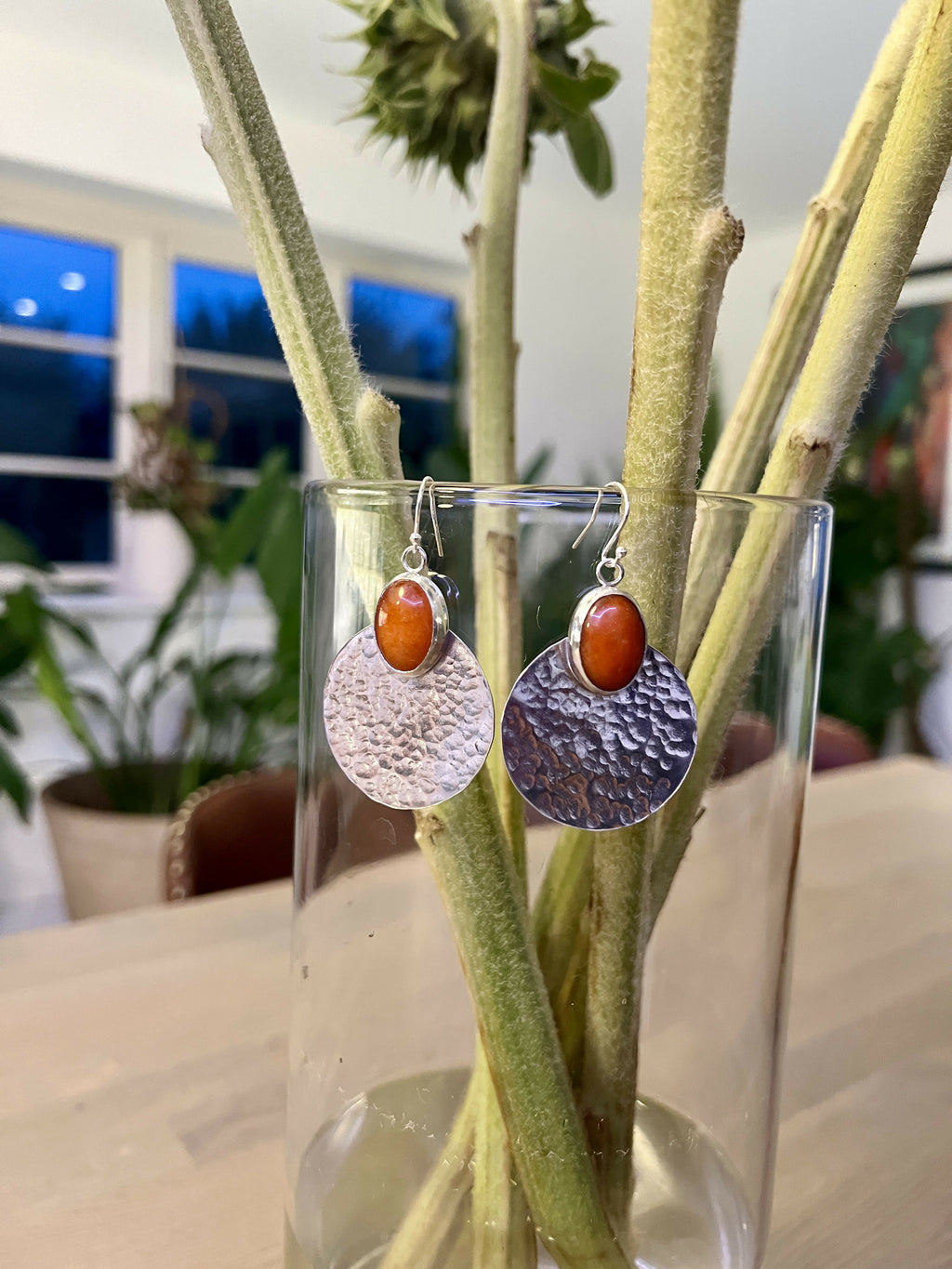Boho coral & silver earrings by By Glorya - Bare Fashion