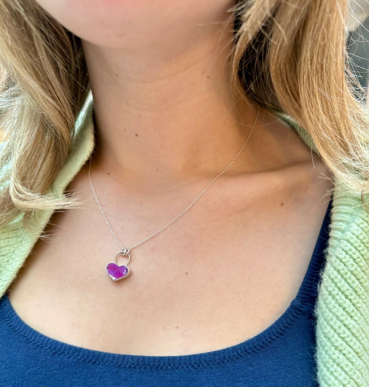 Pink Opal heart necklace by By Glorya - Bare Fashion