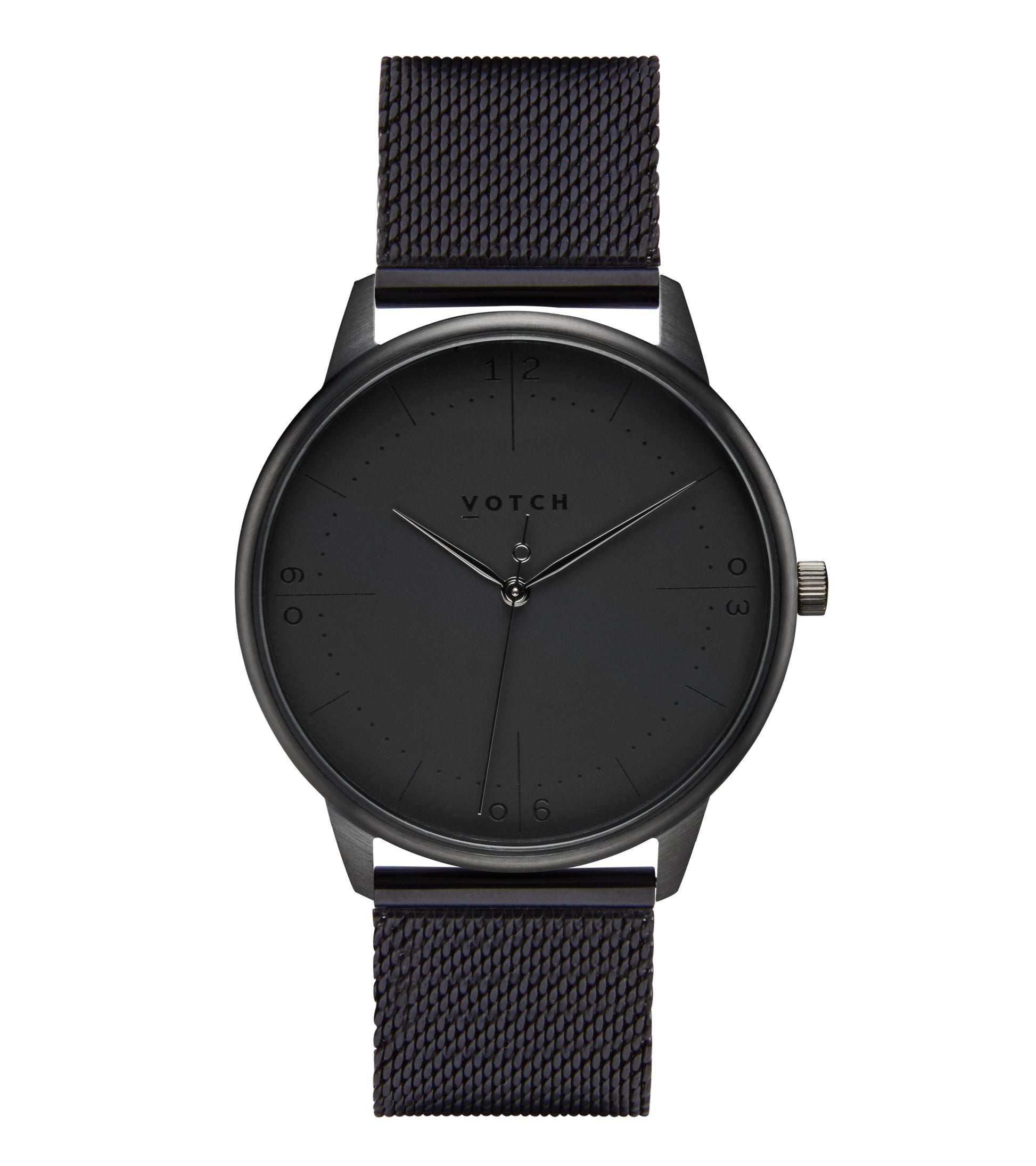 Black & Black with Black Watch | Aalto Mesh by Votch - Bare Fashion