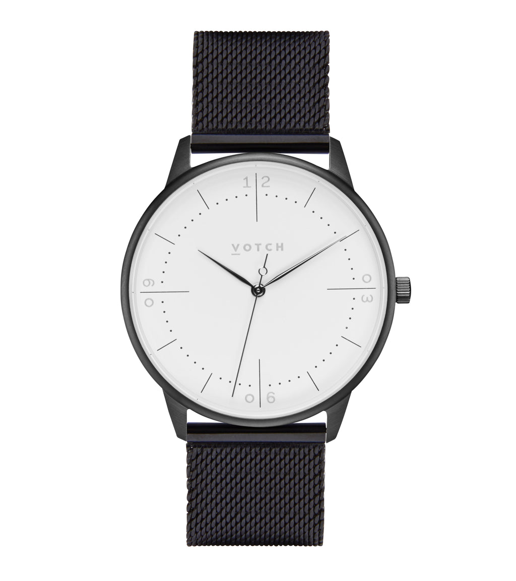 Black & Black Watch | Aalto Mesh by Votch - Bare Fashion