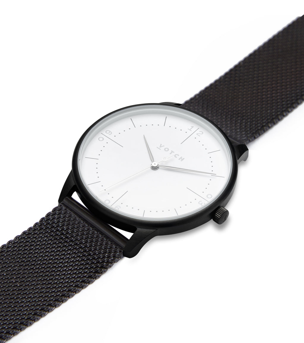 Black & Black Watch | Aalto Mesh by Votch - Bare Fashion