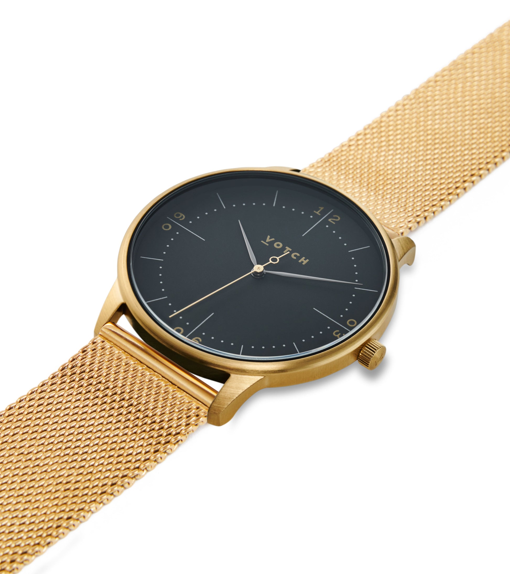 Gold & Black with Black Watch | Aalto Mesh by Votch - Bare Fashion