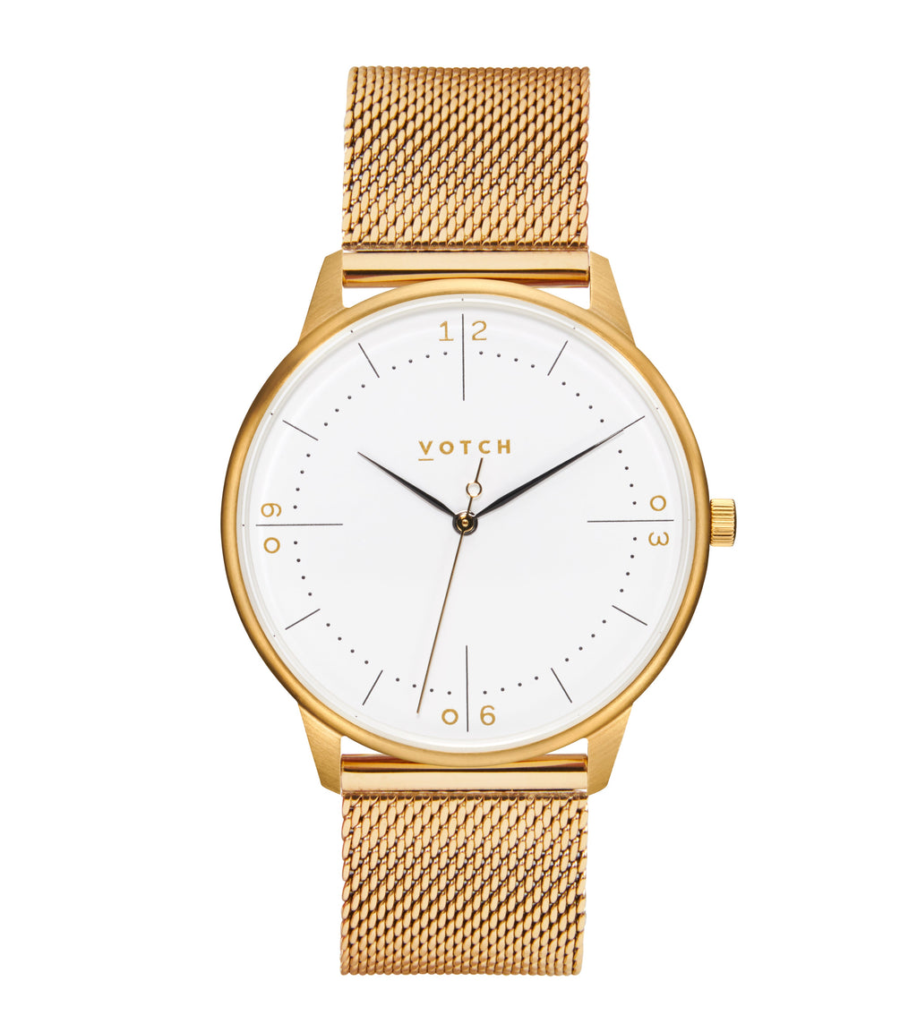 Gold & Gold Watch | Aalto Mesh by Votch - Bare Fashion