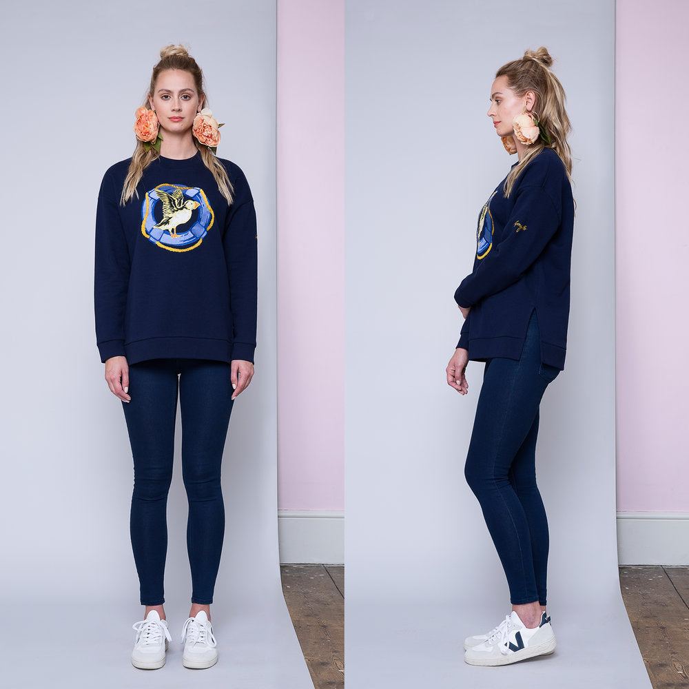 Puffin Embroidered Sweatshirt SAMPLE by Gungho London - Bare Fashion