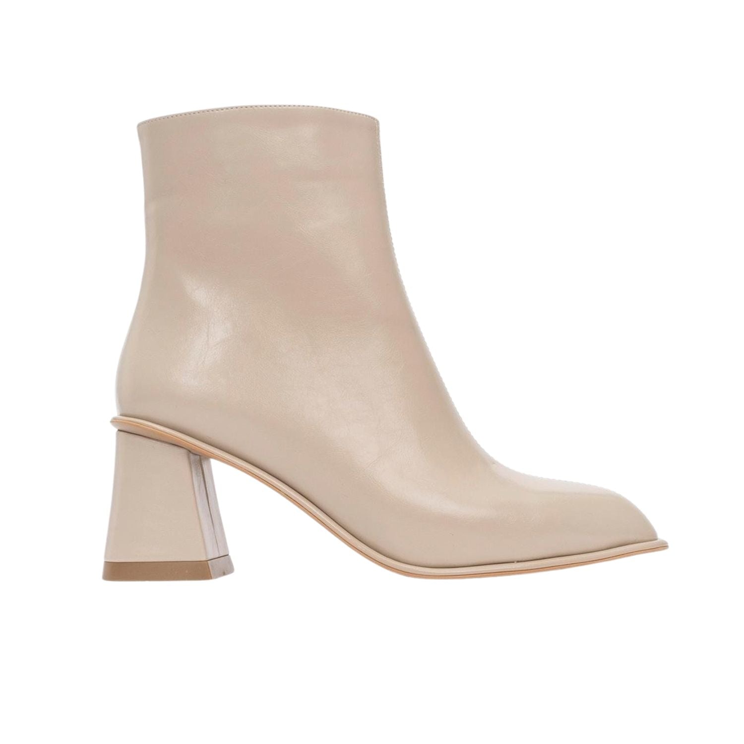 Alba Beige Block Heel Boot (Women) by Prologue Shoes - Bare Fashion