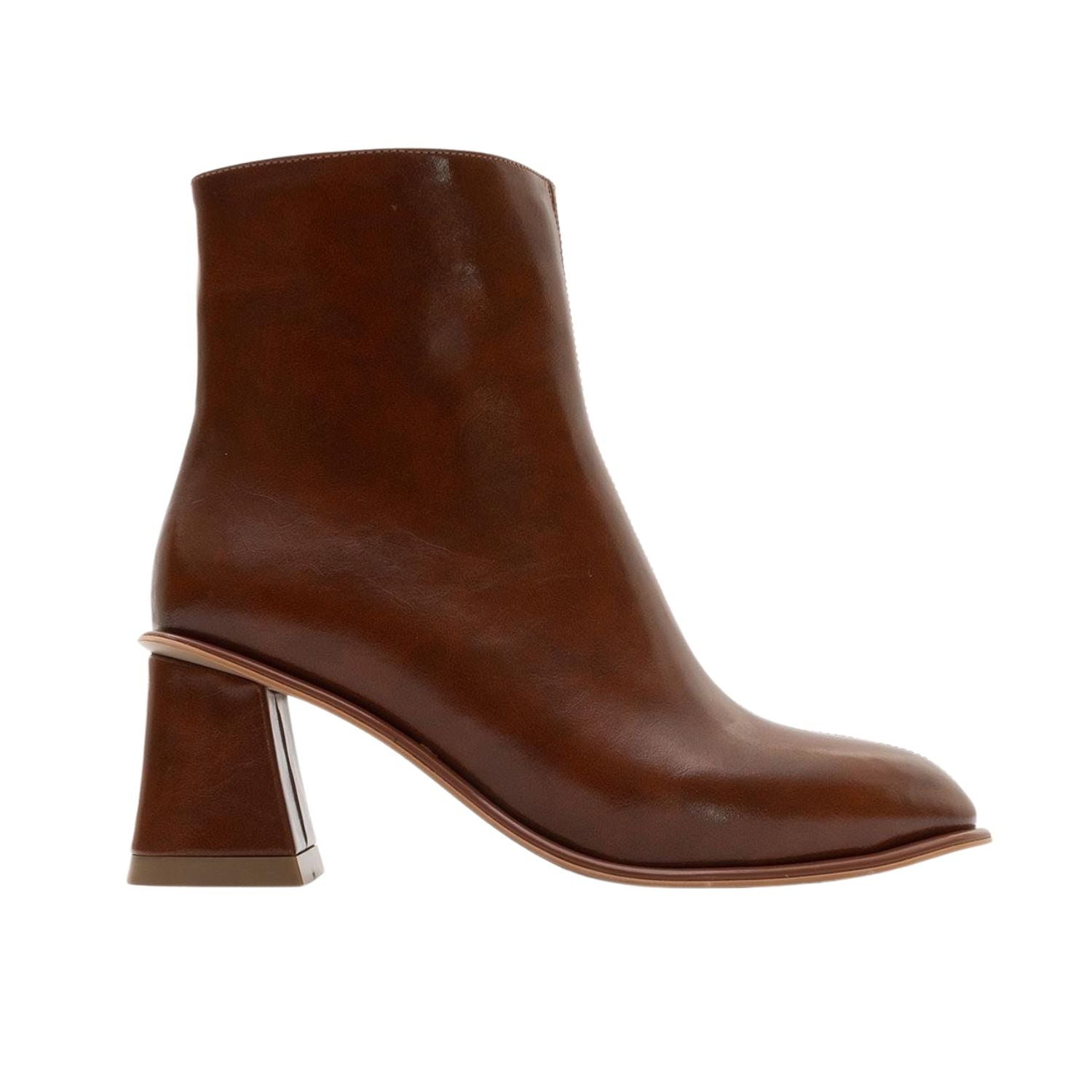 Alba Cognac Brown Block Heel Boot (Women) by Prologue Shoes - Bare Fashion