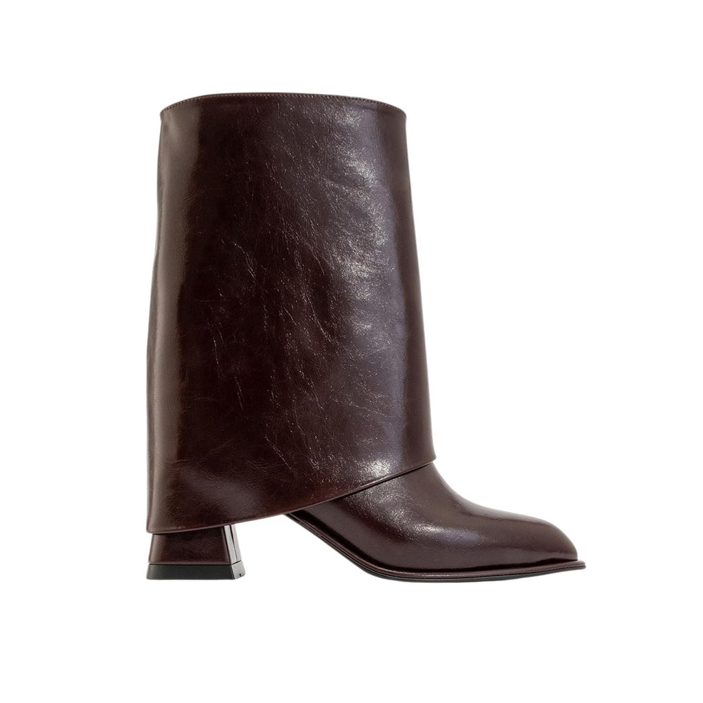 Ellas Burgundy Chunky Heel Boot (Women) by Prologue Shoes - Bare Fashion