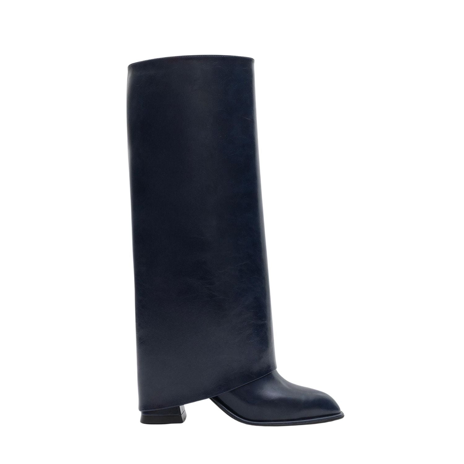 Maybe Navy Chunky Heel Boot (Women) by Prologue Shoes - Bare Fashion